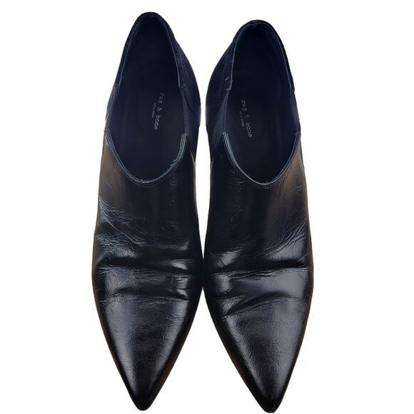 Rag & Bone Beha Chelsea Shooties Size 39 EU, Size 9 US Black Leather 3" Stiletto - Picture 5 of 13